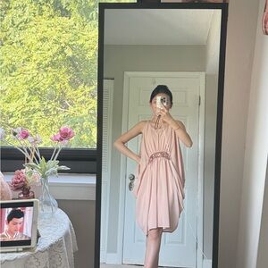 Elegant Pink Sleeveless Dress